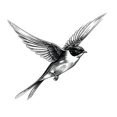 Hand Drawn Sketch Swallow Bird Illustration