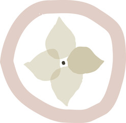 chic bohemian illustration of pottery with hydrangea dried boho style flower 