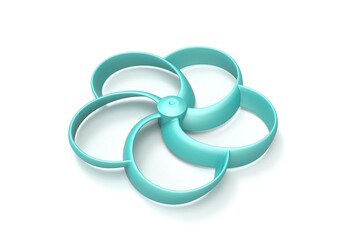 Naklejka premium 3D illustration of toroidal drone propeller isolated on white background