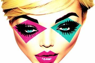 Fototapeta premium Stylish, bright and graphic eye makeup.