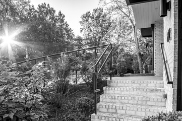 Fototapeta premium modern railing ans stair at new finished building