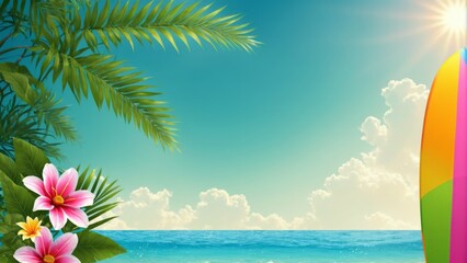 Fototapeta na wymiar Tropical summer themed background/wallpaper
