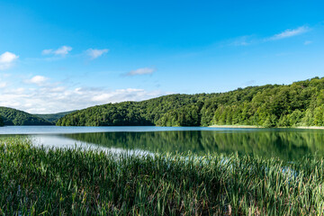 Plitvice Lakes National Park is one of the oldest and largest national parks in Croatia. This photo is taken in July, 2023.	