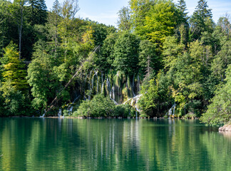 Plitvice Lakes National Park is one of the oldest and largest national parks in Croatia. This photo is taken in July, 2023.	
