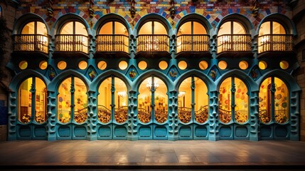 Anachronistic architectural masterpiece mansion in the style of Antoni Gaudi - obrazy, fototapety, plakaty