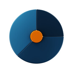 Premium chart statistic finance icon 3d rendering on isolated transparent PNG