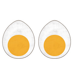 Boiled egg, cut in half lengthways