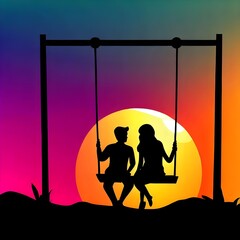 couple on swing