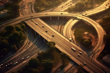 Intersection of roads. Generative AI
