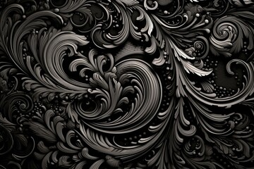 Background with intricate black patterns. Generative AI