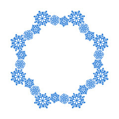 Decorative snowflake frame. Winter vector illustration background