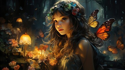 Beautiful fairy world landscape. fantasy background for journals, prints, background and backdrops.