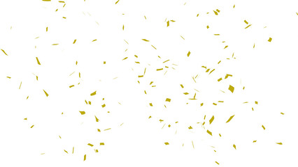 Golden confetti falling down, party popper PNG. Create birthday and party decoration concept.  Transparent background