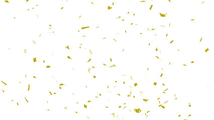 Golden confetti falling down, party popper PNG. Create birthday and party decoration concept.  Transparent background