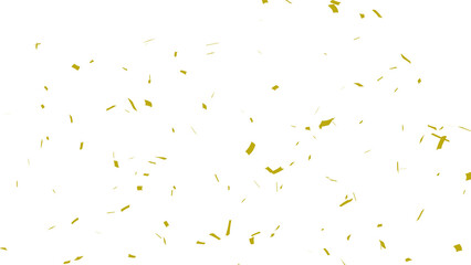 Golden confetti falling down, party popper PNG. Create birthday and party decoration concept.  Transparent background