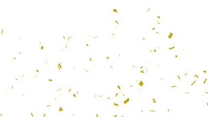 Golden confetti falling down, party popper PNG. Create birthday and party decoration concept.  Transparent background