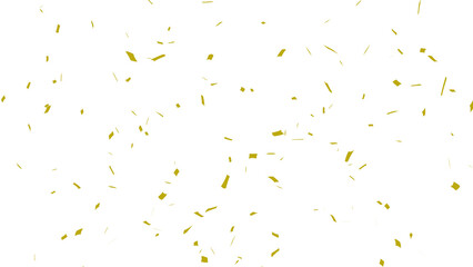 Golden confetti falling down, party popper PNG. Create birthday and party decoration concept.  Transparent background