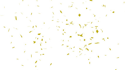 Golden confetti falling down, party popper PNG. Create birthday and party decoration concept.  Transparent background