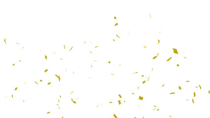 Golden confetti falling down, party popper PNG. Create birthday and party decoration concept.  Transparent background