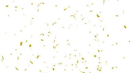 Golden confetti falling down, party popper PNG. Create birthday and party decoration concept.  Transparent background - obrazy, fototapety, plakaty