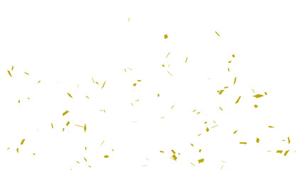Golden confetti falling down, party popper PNG. Create birthday and party decoration concept.  Transparent background