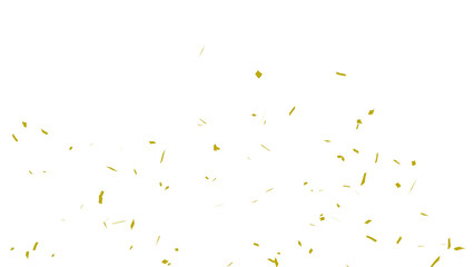 Golden confetti falling down, party popper PNG. Create birthday and party decoration concept.  Transparent background