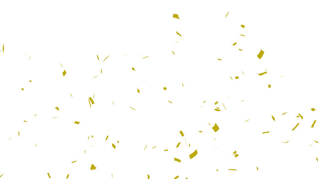 Golden confetti falling down, party popper PNG. Create birthday and party decoration concept.  Transparent background
