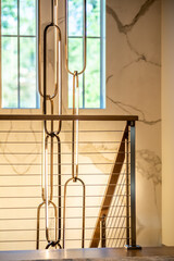 modern railing ans stair at new finished building