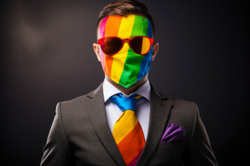 LGBTQ in the finance industry concept , rights embrace diversity - obrazy, fototapety, plakaty