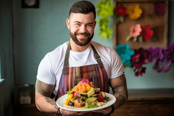 LGBTQ in the culinary blogging world concept , rights embrace diversity - obrazy, fototapety, plakaty