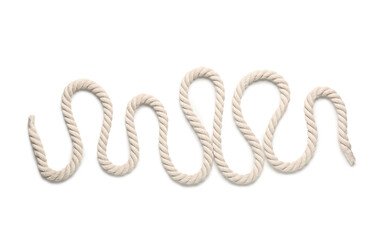 Long rope on white background