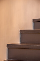 indoor staircase and railings details close-up