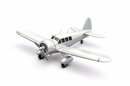 white four-engine aircraft isolated on white background, aircraft - 3d model, aircraft concept - 3d rendering. Generative AI