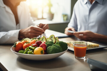 A dietitian offering nutritional guidance to a client. Concept of personalized nutrition...