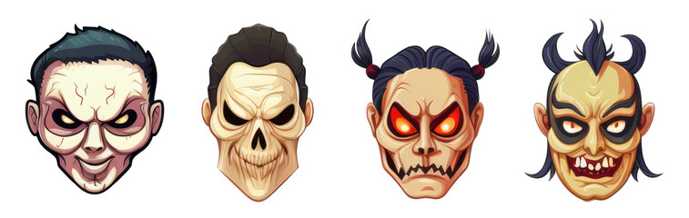 Obraz premium Pack of horror masks in PNG format