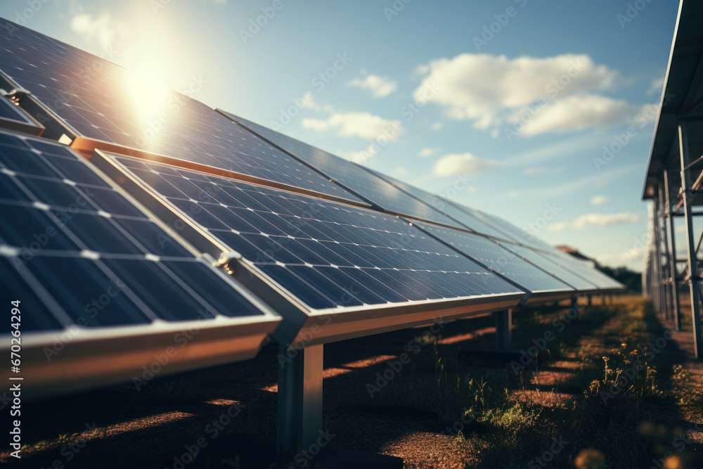 Poster a solar panel installation project with components sourced from multiple countries, showcasing the r