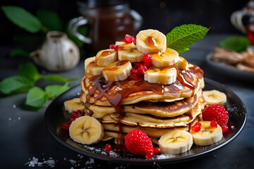 placuszki fit z syropem, polewą