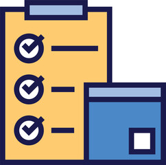 Parcels Checklist Icon. Delivery of order in cardboard box