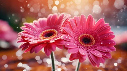 Fototapeten pink gerber daisies © Anmol
