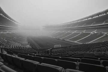 hazy atmosphere in monochrome stadium. Generative AI