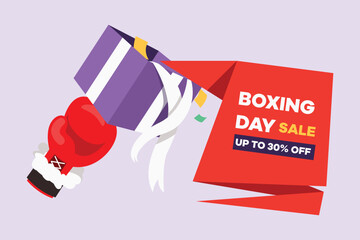 Boxing day sale shopping concept. Colored flat vector illustration isolated.