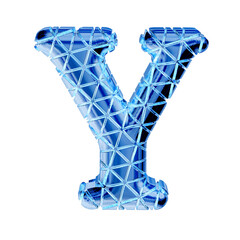 Blue ice symbol with triangular sections. letter y