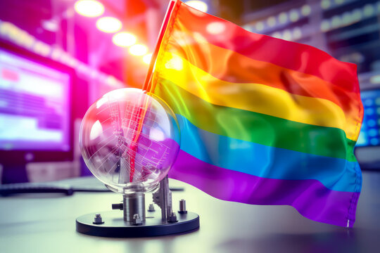 LGBTQ in science and technology concept , rights embrace diversity