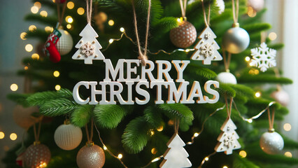 Festive Greetings with a Decorated Christmas Tree