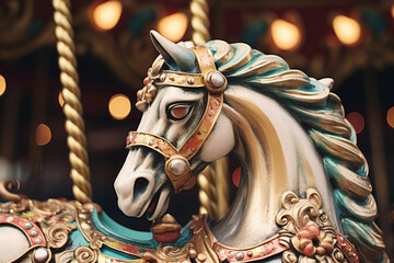 Vintage Carousel Horse Macro Photography