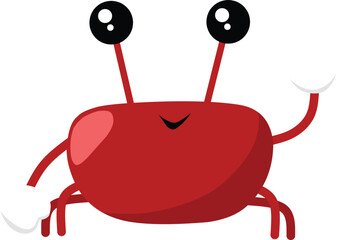 Crabs Mascot Character Cartoon Hi Pose Vector Illustration