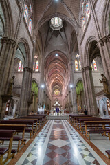 Interior of Basilica of the National Vow.  Quito, Ecuador.