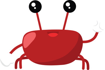Crabs Mascot Character Cartoon Pointing Pose Vector Illustration