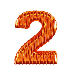 Redheaded symbol with vertical ribs. number 2