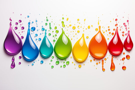 colorful paint droplets